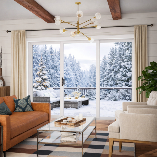 Modern aluminum sliding patio door installation