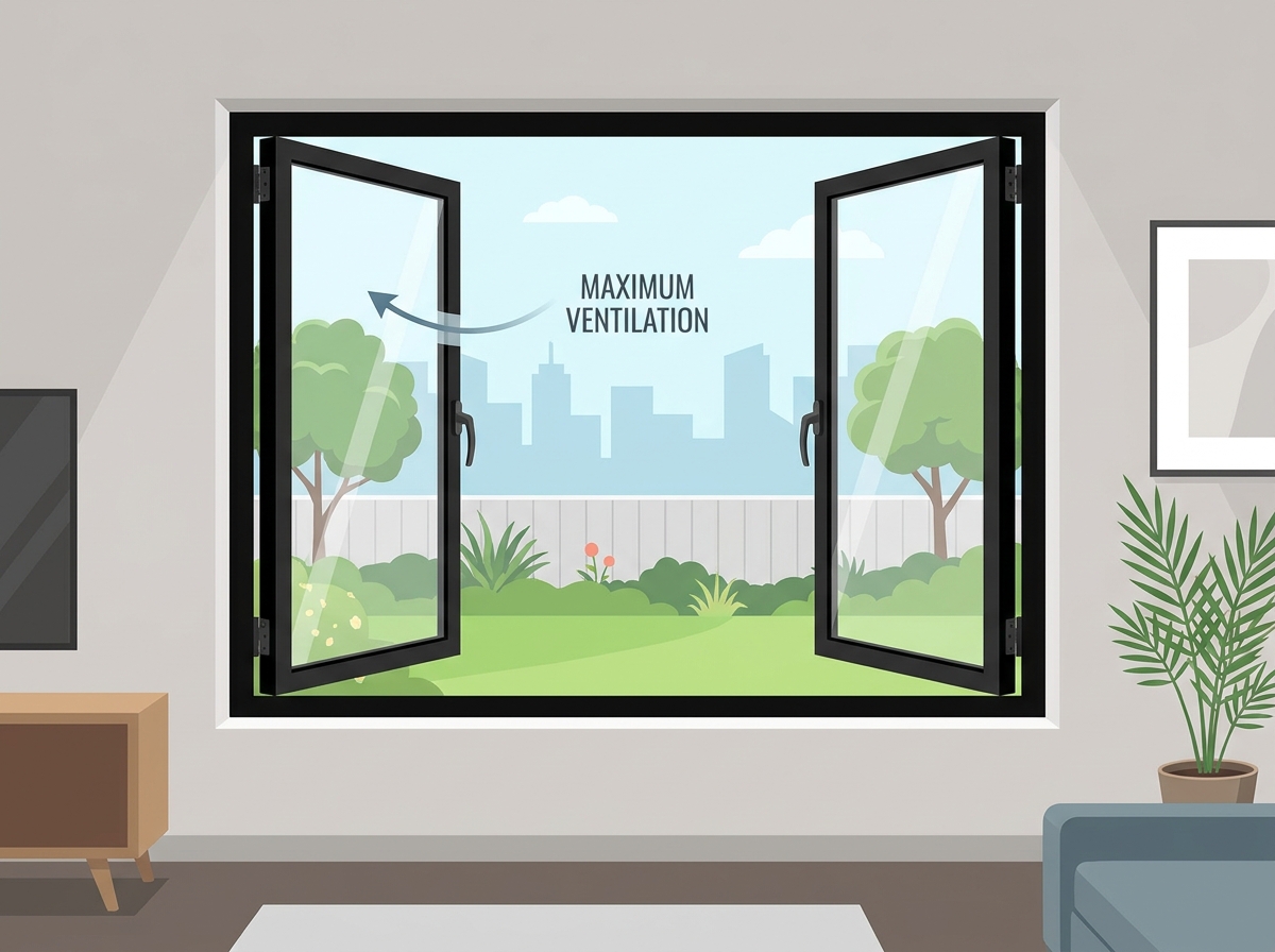 Custom aluminum windows in a modern architectural setting