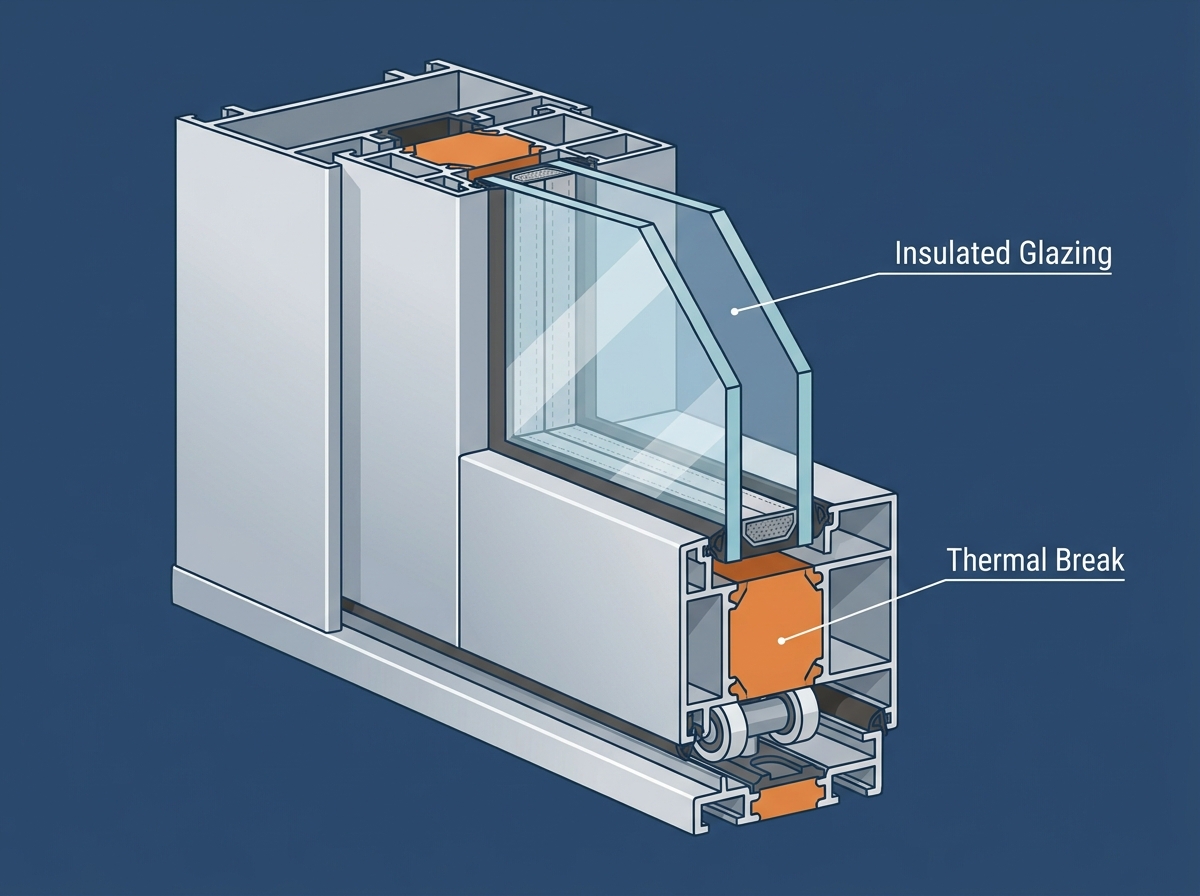 A modern commercial aluminum door installed in a high-traffic business environment