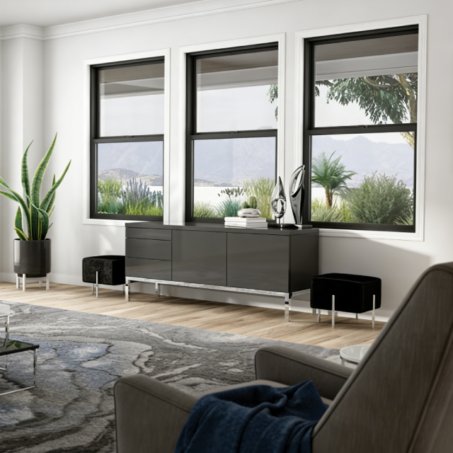 Aluminum single hung window installation