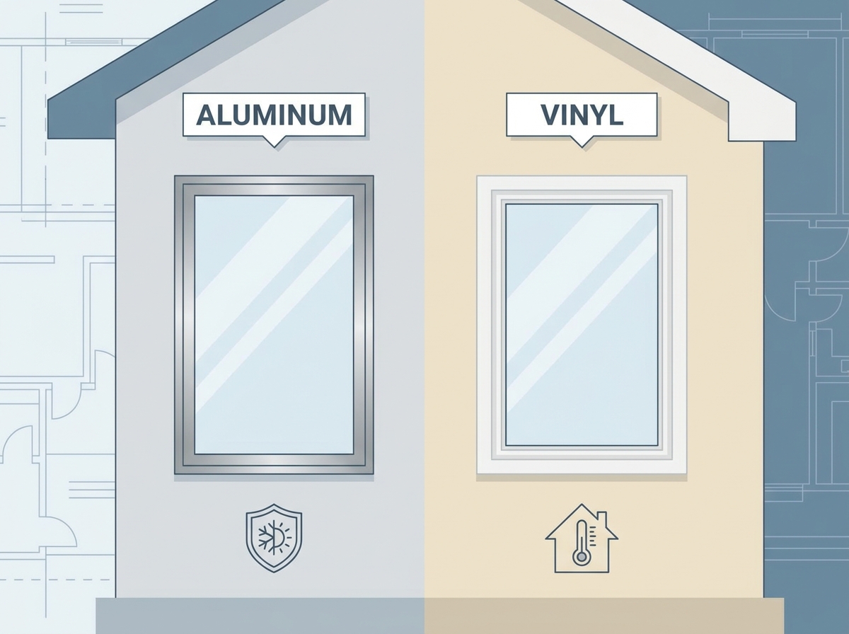 Modern aluminum windows installed in a contemporary residential building