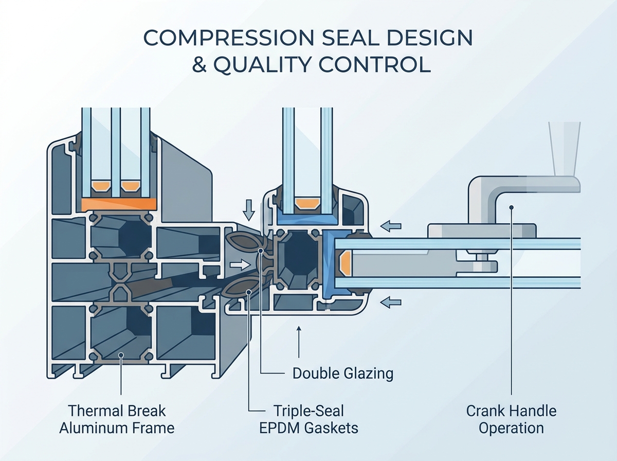 Quality control inspection inside an aluminum windows factory