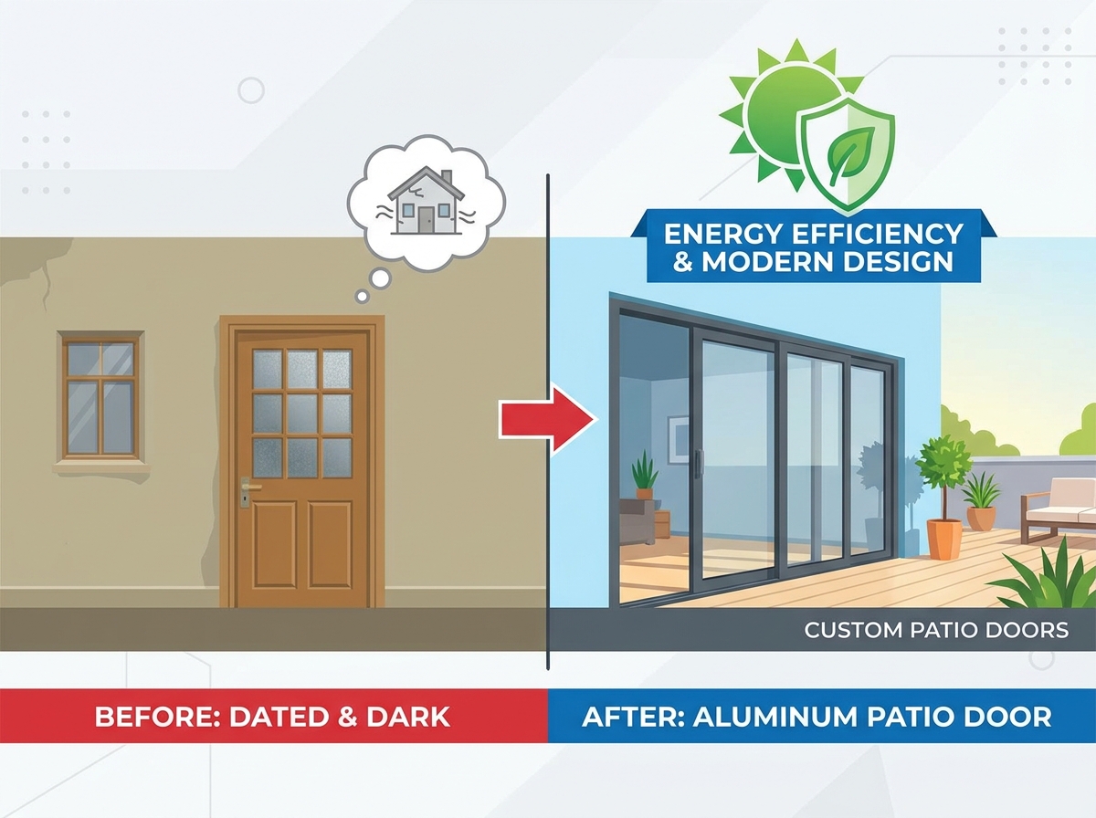 Modern aluminum patio door installation
