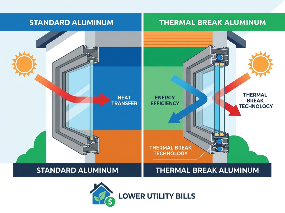 Modern aluminum window and door installation